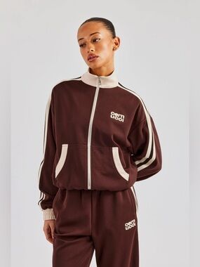 COLOUR BLOCK TRACK JACKET - CHOCOLATE CERN UCCI